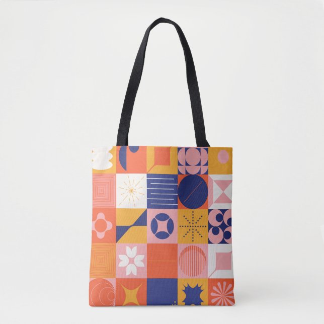 Brutalism art inspired abstract pattern made with  tote bag (Front)