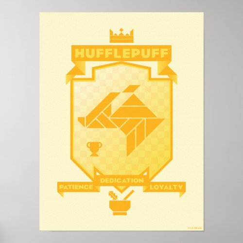 Brutalist HUFFLEPUFF Crest Poster