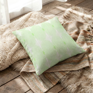 Brutalist Pulse: Pistaccio Green & White Throw Pillow