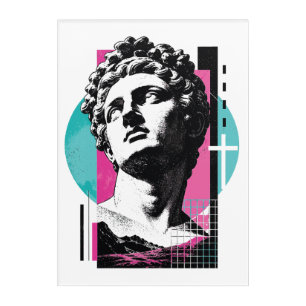 Brutalist Retro Jesus Greek Statue Colossians 2:3 Acrylic Print