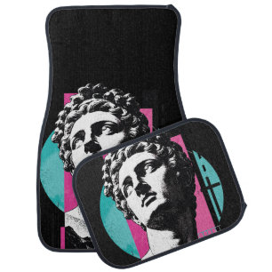 Brutalist Retro Jesus Greek Statue Colossians 2:3 Car Floor Mat