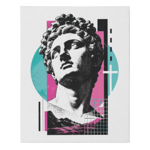 Brutalist Retro Jesus Greek Statue Colossians 2:3 Faux Canvas Print