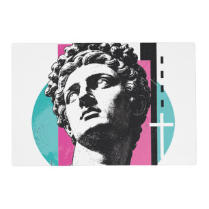 Brutalist Retro Jesus Greek Statue Colossians 2:3 Placemat