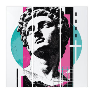 Brutalist Retro Jesus Greek Statue Colossians 2:3 Triptych