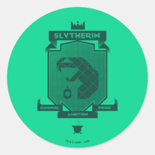 Brutalist SLYTHERINâ Crest Classic Round Sticker