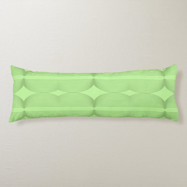 Brutalist Waves: Pistachio & Fresh Green Body Pillow (Front)