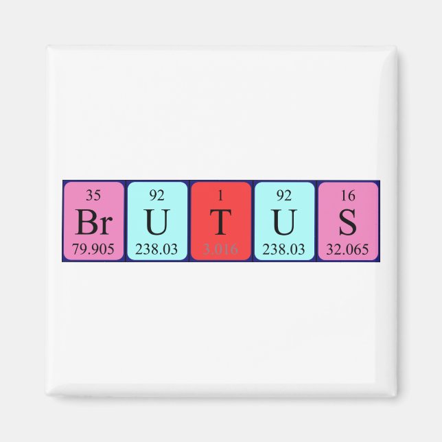 Brutus periodic table name magnet (Front)