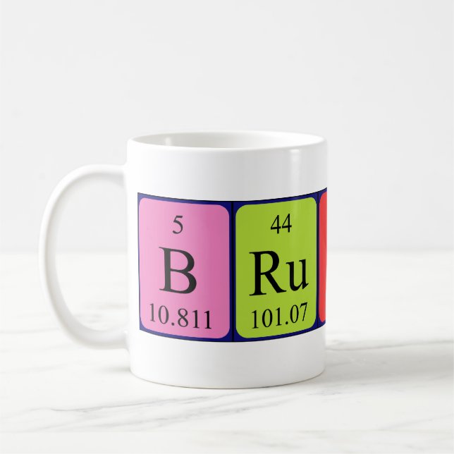 Brutus periodic table name mug (Left)