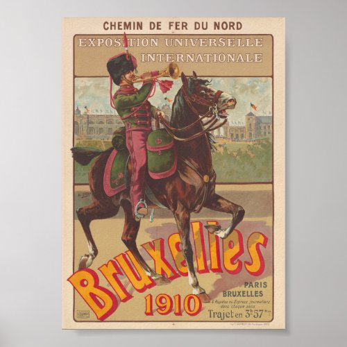 Bruxelles Belgium Vintage Poster 1910
