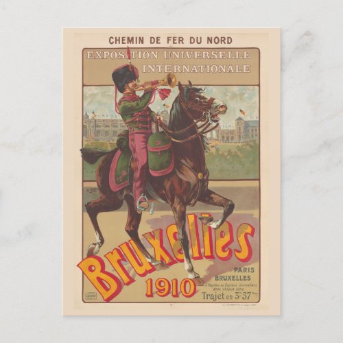 Bruxelles Belgium Vintage Poster 1910 Postcard