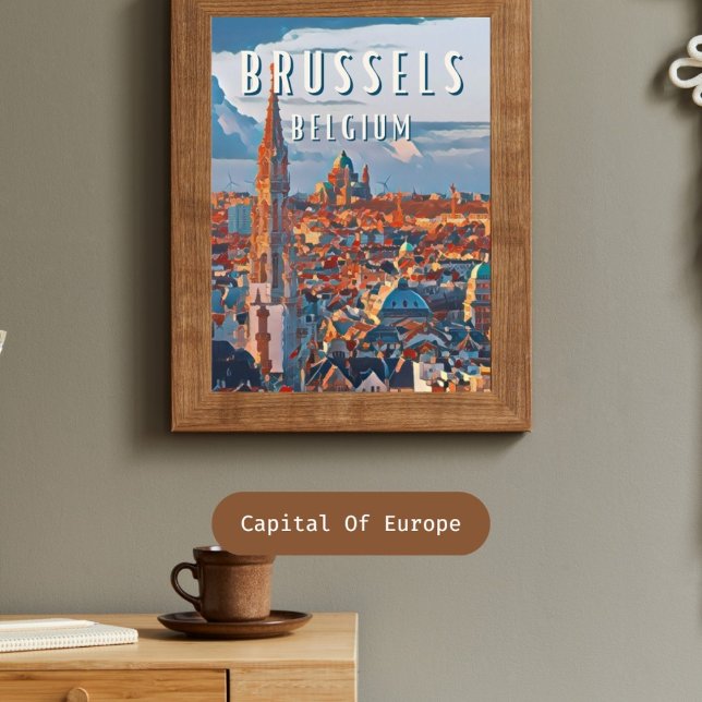 Bruxelles, la capitale de la Belgique et d'Europe Poster (Bruxelles : Charme européen 🇧🇪, culture vivante.)