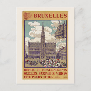 Bruxelles Vintage Poster 1913 Postcard