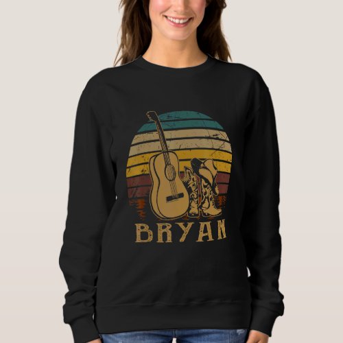 Bryan Bull Skulls Flowers Outlaws Music 80s Cowgir Sweatshirt