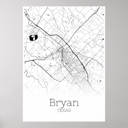 Bryan Map _ Texas _ City Map Poster