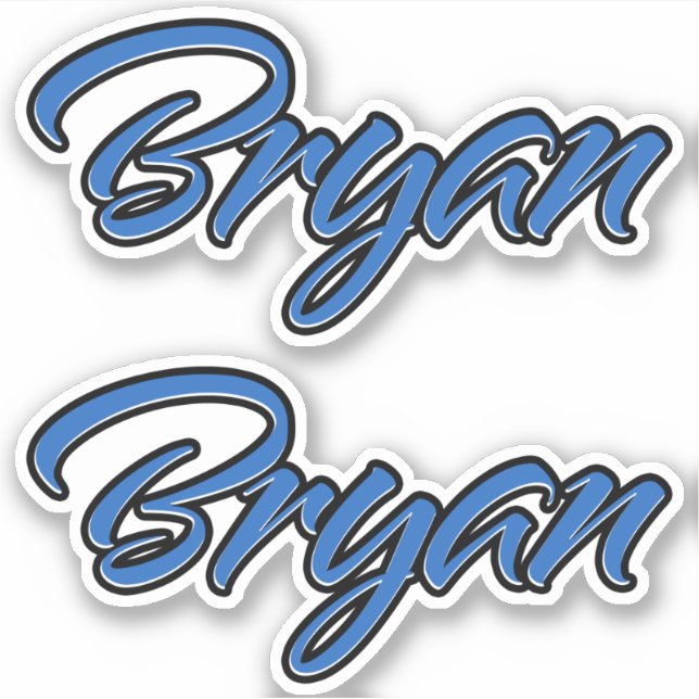 Bryan name blue sticker sticker embroiderset (Front)