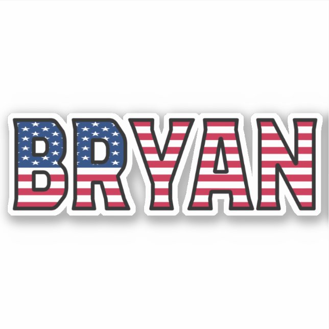Bryan Name First Name USA Sticker Stickerset (Front)