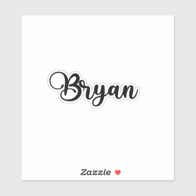 ブライアン　ありがとうございます！ Bryan Name - Handwritten Calligraphy Sticker | Zazzle