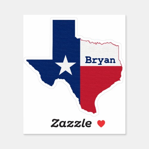 Bryan Texas Flag Sticker