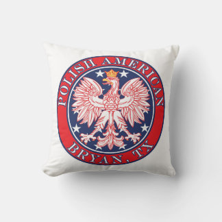 Bryan Texas Polish American Eagle Throw Pillow