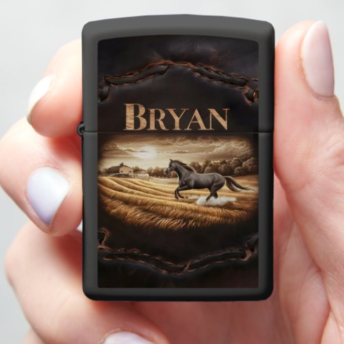 Bryans Horse Artwork Zippo Lighter