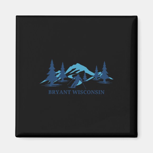 Bryant Wisconsin Ski Resort Skiing Skier  Magnet (Front)