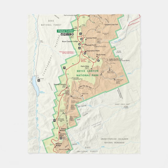 Bryce Canyon map blanket (Front)