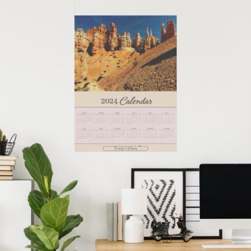 Bryce Canyon National Park 2024 Yearly Calendar Poster
