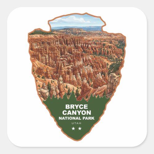 Bryce Canyon National Park Arrowhead Square Sticker