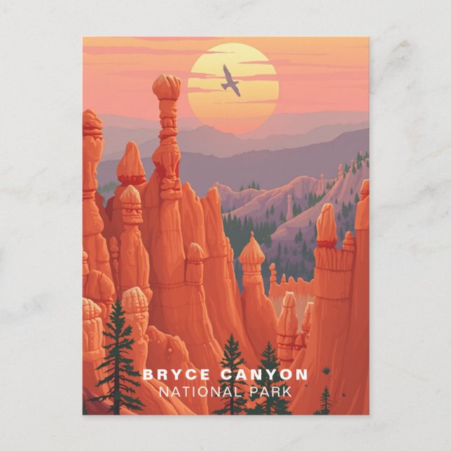 Bryce Canyon National Park Art USA Postcard (Front)