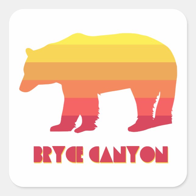 Bryce Canyon National Park Bear Square Sticker (Front)