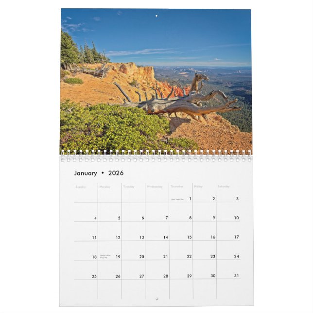 Bryce Canyon National Park Calendar (Jan 2026)