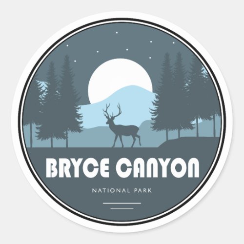 Bryce Canyon National Park Deer Classic Round Sticker