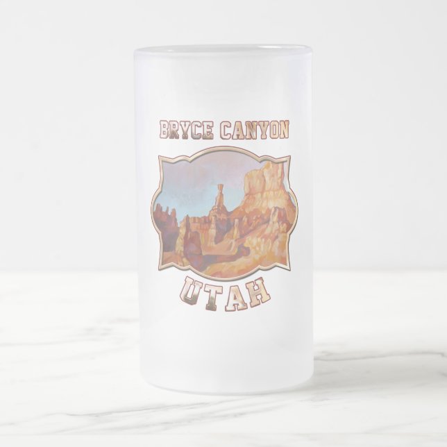 Bryce Canyon National Park Frosted Glass Beer Mug (Center)