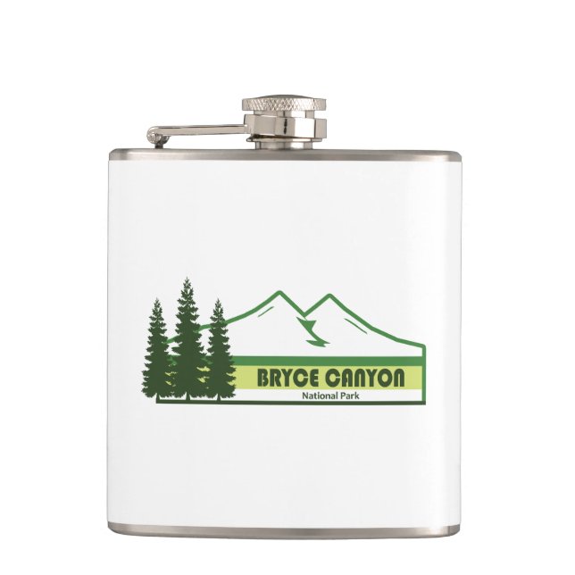 Bryce Canyon National Park Green Stripes Flask (Front)