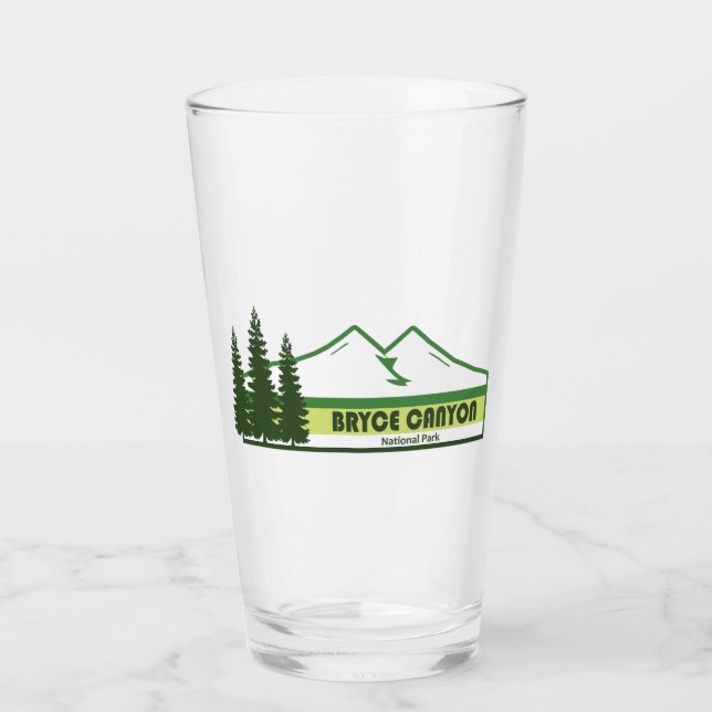 Bryce Canyon National Park Green Stripes Glass (Front)