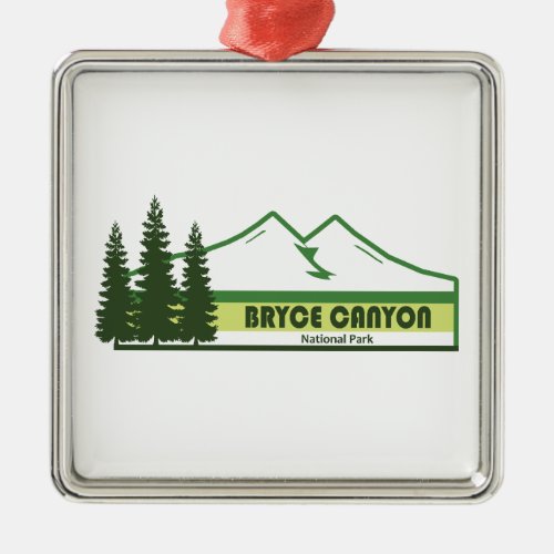 Bryce Canyon National Park Green Stripes Metal Ornament