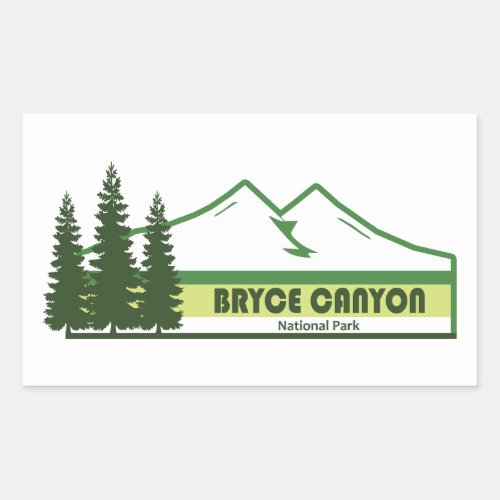 Bryce Canyon National Park Green Stripes Rectangular Sticker