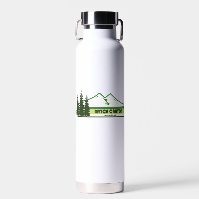 Bryce Canyon National Park Green Stripes Water Bottle (Front)