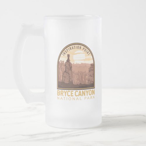 Bryce Canyon National Park Inspiration Point Retro Frosted Glass Beer Mug