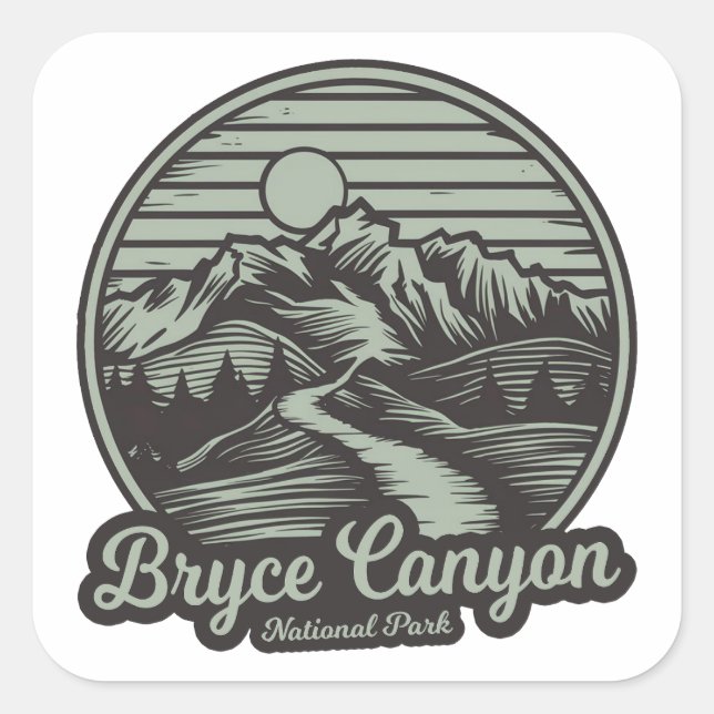 Bryce Canyon National Park Mountain Trail Square Sticker (Front)