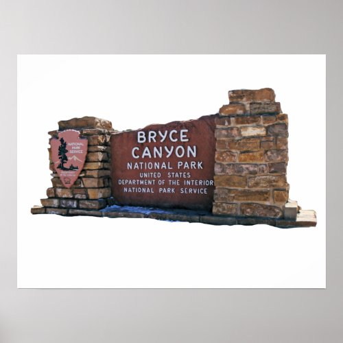 bryce canyon national park postcard poster