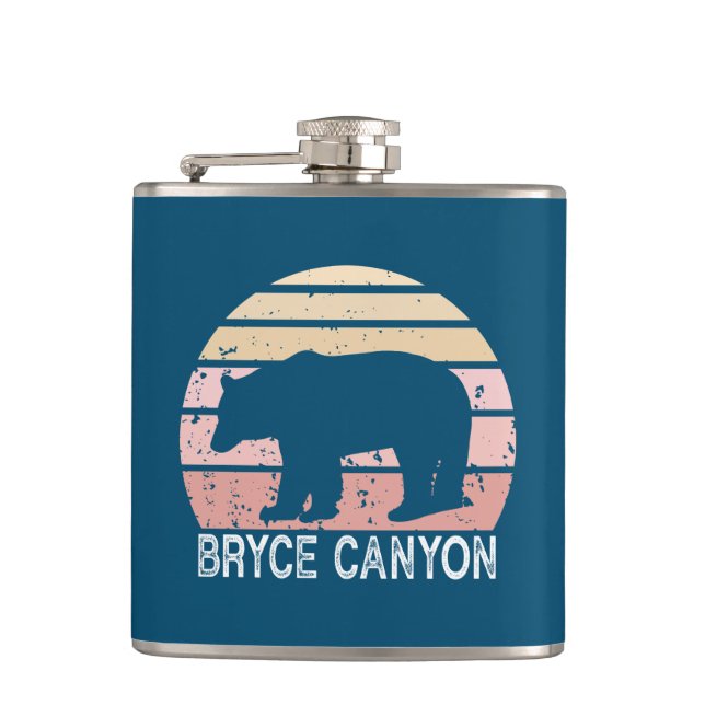 Bryce Canyon National Park Retro Bear Flask (Front)