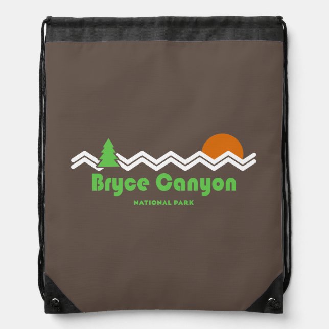 Bryce Canyon National Park Retro Drawstring Bag (Front)