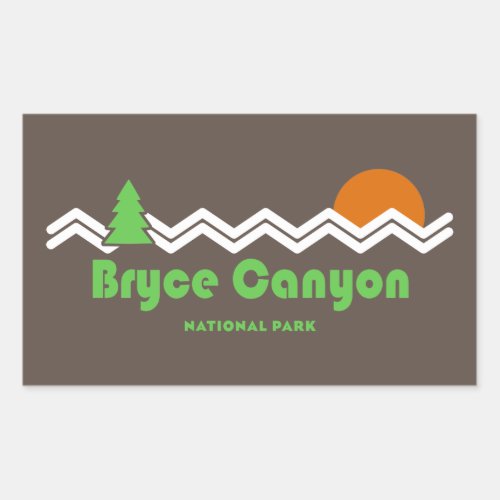 Bryce Canyon National Park Retro Rectangular Sticker