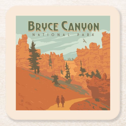Bryce Canyon National Park Rock Formations Square Paper Coaster