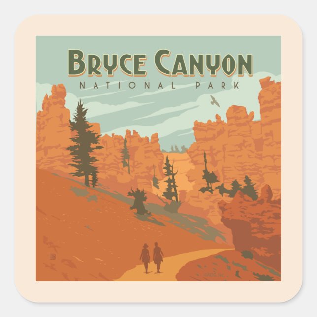 Bryce Canyon National Park Rock Formations Square Sticker (Front)