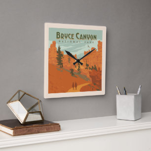 Bryce Canyon National Park Rock Formations Square Wall Clock