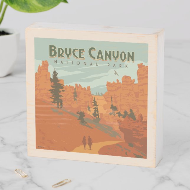 Bryce Canyon National Park Rock Formations Wooden Box Sign (In Situ Horizontal)
