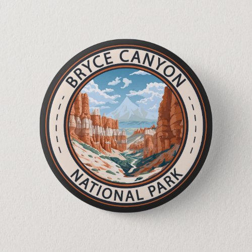 Bryce Canyon National Park Trail Illustration Art Button