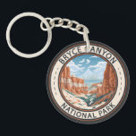 Bryce Canyon National Park Trail Illustration Art Keychain<br><div class="desc">Bryce Canyon vector artwork design. The park is a sprawling reserve in southern Utah,  known for crimson-colored hoodoos,  which are spire-shaped rock formations.</div>